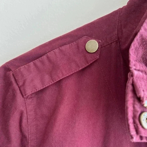 Love Tree Anorak Jacket, Berry Colored Utility Jacket, Size Large - Picture 9 of 16